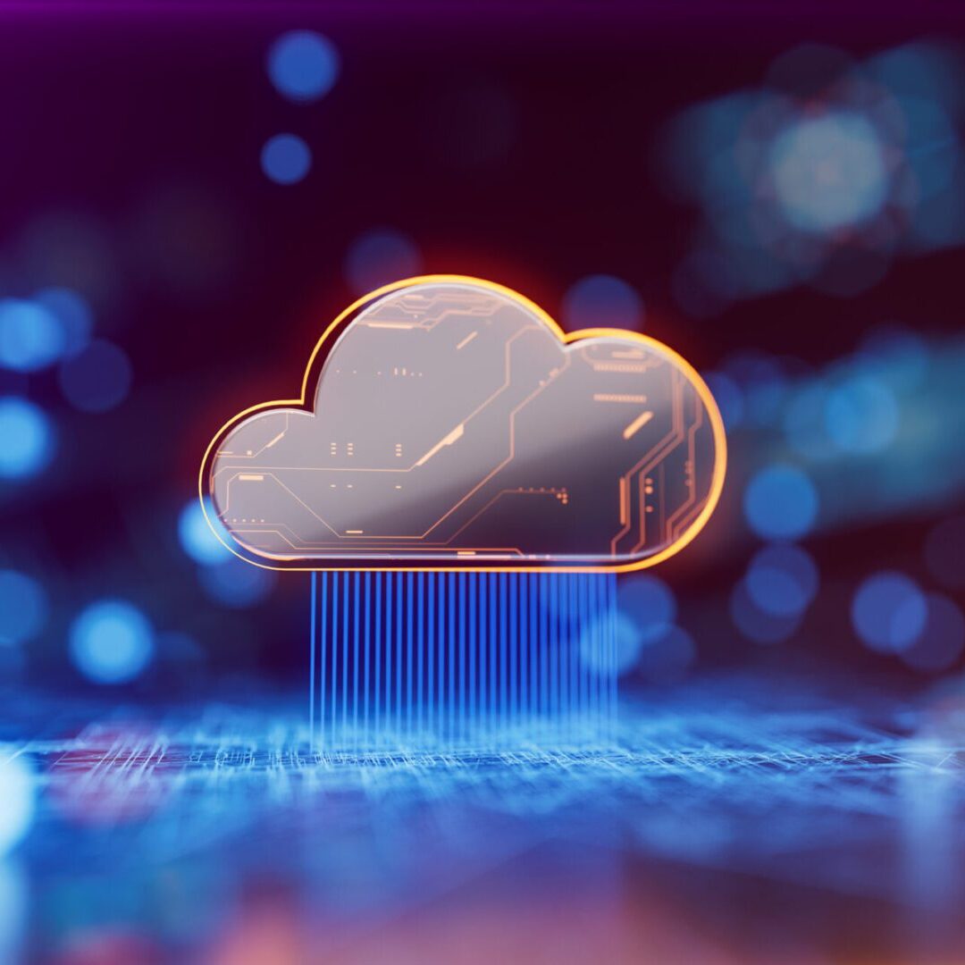 Futuristic cloud computing concept