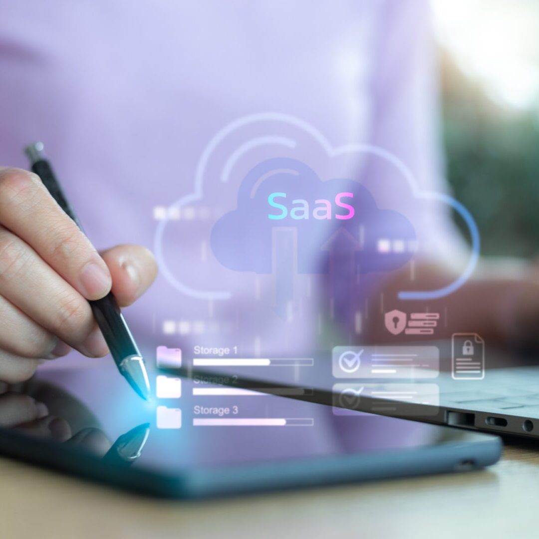 SaaS interface on tablet and laptop