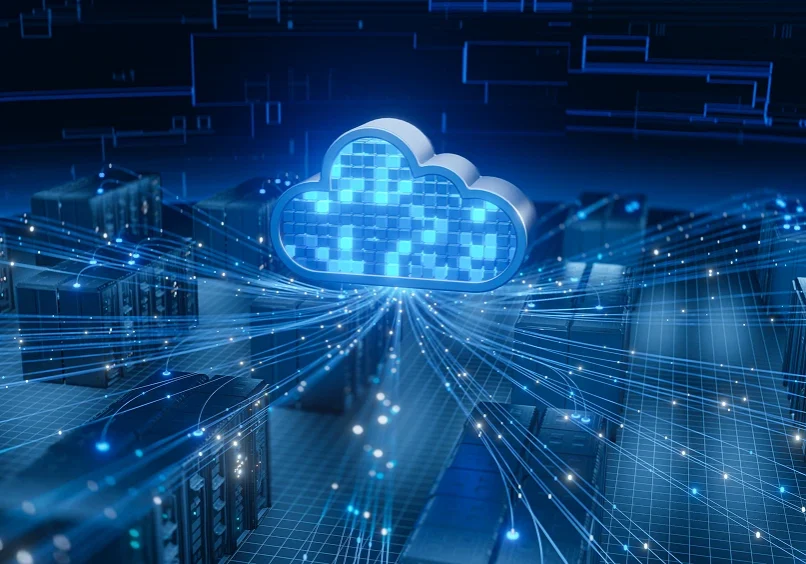 Cloud computing with digital network connections.